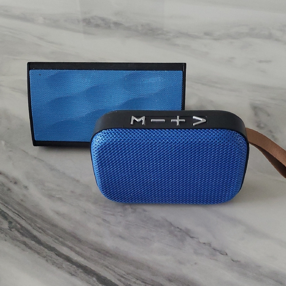 Portable Blue Bluetooth Speaker with Strap